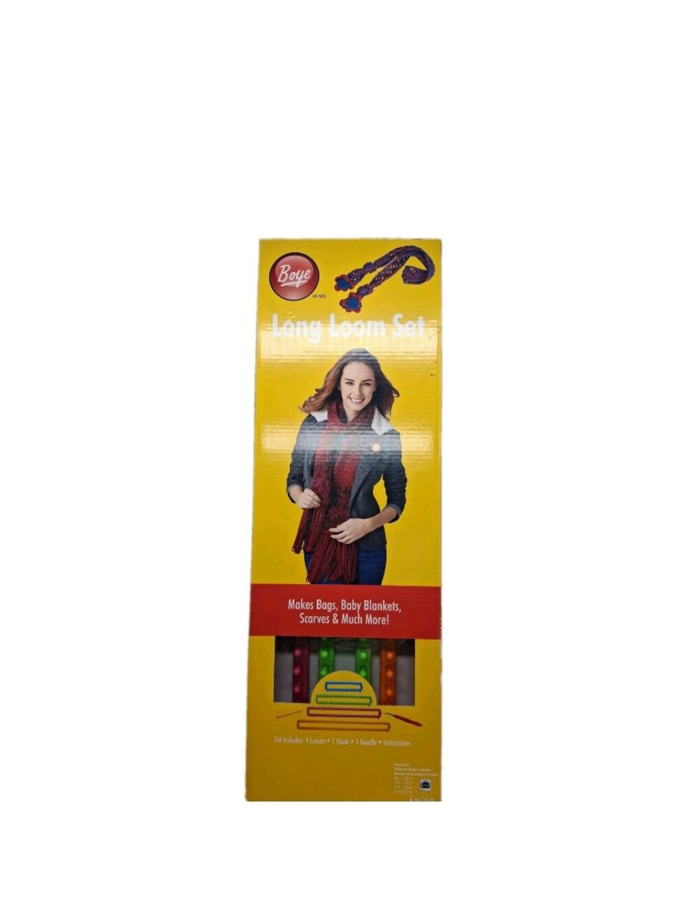 Boye Medium Long Loom  1 Hook 1 Needle Instructions Blankets Scarves Bags Hats